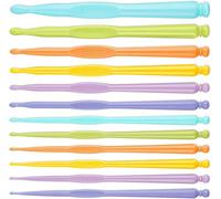 YiYFiT Aiguilles à Crochet en Plastique de Couleur, 12 pièces 2,0-10,0 mm Poignée Ergonomique pour Aiguilles à Tricoter au Crochet Kit d'outils de Tricot de Fil pour Les Amateurs de Crochet débutants