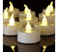 YiYFiT Lot de 12 Bougies Chauffe-Plat Classiques à LED Blanches sans Flamme - Bougies à Piles vacillantes pour Noël, Pâques, Halloween, Mariage, fête, Festival, etc