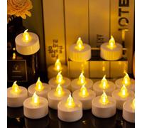 YiYFiT Lot de 24 bougies chauffe-plat LED romantiques à piles vacillantes avec lumière jaune chaud, parfaites pour les mariages et le salon. Crée une atmosphère chaleureuse