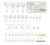 YiYFiT Lot de 43 crochets de suspension en béton pour plâtre et murs secs - Kit de fixation facile - Différentes tailles - Crochets muraux en béton pour peinture d'art, miroir, horloge