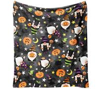 Yiyhuxf Couverture d'Halloween en flanelle pour femme, motif nain gothique, citrouilles, cadeau effrayant pour la maison, le salon, le canapé, le lit, la chaise ou le dortoir, 152,4 x 127 cm