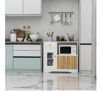 YIYI. BUFFET DE CUISINE - BUFFET - AVEC PRISES EUROPÉENNES - 83X40X80CM - BLANC + COULEUR BOIS
