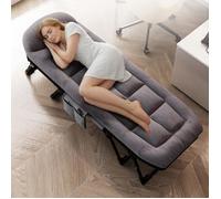 YIYI. Lit d'appoint pliable, charge de 120 kg, convient à une utilisation intérieure et extérieure, gris foncé, 190 x 65 x 30 cm