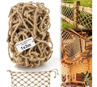 YIYICO Filet Décoratif Corde Filet en Corde de Chanvre Jute Net 1x3m 6mm