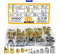 YIYICO Filets Rapportés M3 M4 M5 M6 M8 M10 M12 Inserts Autotaraudeur Combiné Kit 116pcs pour Reparation Filetage