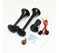 Yiyida Avertisseur sonore pneumatique de voiture avec double trompette en zinc chromé et compresseur pour tout véhicule à alimentation de 12 V 12 V 150 dB