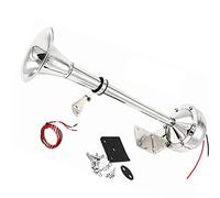 YIYIDA Car Horn Klaxon électrique 24V Klaxon de voiture 150DB Trompette Klaxon de bateau argent Klaxon simple en acier inoxydable Klaxon de camion 304 Klaxon d'air adapté pour 24V yacht camion etc