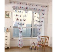 Yiyida Chambre d'enfant Cartton Cars Voile Rideau de Porte fenêtre Chambre Rideau Diviseur Écharpe Une Paire 1 m * 2 m, Blanc, 1.4m Width x2.4m Drop