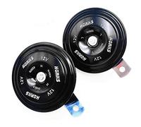 YIYIDA Kit de klaxon double en métal universel 12 V, 118 dB super fort, ton aigu et bas, noir, compact, pour voiture, camion, moto, scooter, van