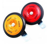 YIYIDA Kit de klaxon universel en métal 12 V, 118 dB super fort, ton aigu et bas, rouge compact, pour voiture, camion, moto, bateau