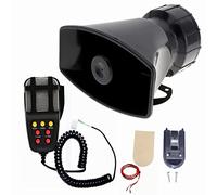 YIYIDA Klaxon Alarme de Police 130db Amplificateur Sonore d'Urgence Sirène Avec Micro Système de Haut-Parleurs PA 7 Tons Trompette Pour Voiture Camion Bateau 12V