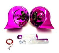 YIYIDA Klaxon de Camion 115DB Corne D'air Électrique Rouge Étanche Haute Et Basse Tonalité Avec Support Pour 12V Moto Camion