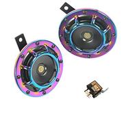 YIYIDA Klaxon de voiture 12 V - Haut-parleur électrique - En métal - Avec support pour voiture, caravane, camping-car, moto, véhicule tout-terrain, bateau, camion, SUV, etc