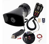 YIYIDA Klaxon de Voiture 130db Avec Connexion Allume Cigare, Trompette de Camion, Sirène Avec Micro, Système de Haut-Parleurs PA 7 Tons pour 12V Voiture Bateau