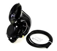 YIYIDA Klaxon de voiture Car Horn Kaxon électrique Corne d'escargot 150DB Klaxon de camion Haut-parleur avec tube en cuir trompette Air escargot Sirène étanche pour 12V 24V voiture moto camion etc