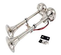 YIYIDA Klaxon de Voiture Car Horn klaxon électrique en Acier Inoxydable Trompette 150dB Corne Acier Inoxydable 304 klaxon pour Tout véhicule 12V Camion fourgonnettes SUV Voiture Vans Yacht etc