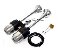 YIYIDA Klaxon de Voiture et Bateau - Prolongez le Son, 170DB Double Argent, Avec Réservoir d'Air en Acier Inoxydable 304 Pour 24V 12V Yacht RV Train