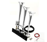YIYIDA klaxon de Voiture Trois Tubes Silver horn12V 160DB Haut-Parleur électrovanne La Valve électromagnétique en métal pour Voiture Chaque véhicule fourgonnettes Camion Trains Bateaux avec Grand