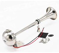 YIYIDA Klaxon Électrique de Bateau 165DB en Acier Inoxydable 304 - Haut-Parleur Fort pour Voiture, Camion, Cargaison, Bateau 24V