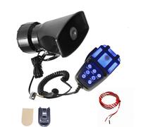 YIYIDA Klaxon Trompette d'alarme Car Horn 135db à 7 Tons Bleu et Noir avec Microphone PA Système de Haut-Parleur pour Voiture 12V Bateau