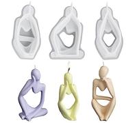 Yiyifor Moule Bougie Silicone, 3 Pièce Moule à Bougies en Silicone,Moule de Bougie en Silicone,Moule pour DIY Faisant de L'Artisanat Décorative pour Fabrication de Bougie Parfumée Savons et Figurine