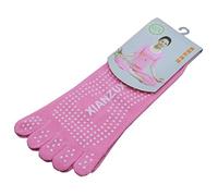 YiyiLai Chaussettes de Sport Yoga Femme Coton Mélangé Orteil Complet Doigts de Pied Antidérapante Rose