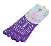 YiyiLai Chaussettes de Sport Yoga Femme Coton Mélangé Orteil Complet Doigts de Pied Antidérapante Violet Foncé