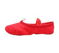 YiyiLai Chausson Danse Unisexe Toile Chaussures de Ballet pour Yoga Gymnastique Doux Rouge 36EU Pied 21.5cm