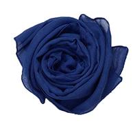 YiyiLai Echarpe Tour de Cou Enfant Fille garçon Coton Lin Foulard Anniversaire Casual 140 * 40cm Bleu Foncé