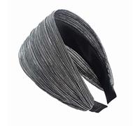 YiyiLai Serre-tête Large Ruban Bande Femme Bandeau Coiffure Accessoire Vintage Casual Soirée Argenté