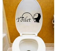YiyiLai Toilette Sticker pour Abattante de WC Petit Penguin Décor Mural Autocollant Salle de Bain
