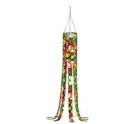 Yiyilong Drapeau à manches à vent imprimé fruits et légumes frais d'Halloween avec lumières LED pour extérieur, maison, patio, jardin, décoration à suspendre