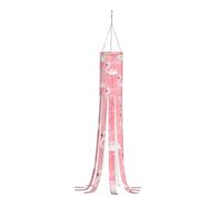 Yiyilong Drapeau de manche à air avec lumières LED - Flamant rose - Imprimé feuilles de palmier - Décoration à suspendre pour l'extérieur, la maison, la cour, le jardin