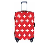 Yiyilong Housse de protection élastique avec fermeture éclair Motif drapeau suisse, blanc, Large