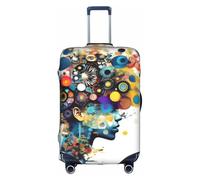 Yiyilong Housse de protection pour valise à fermeture éclair - Intelligence artificielle - Motif cerveau, blanc, M