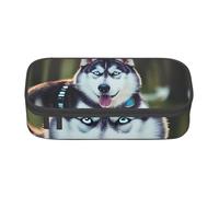 Yiyilong Husky Dog Print Grande Capacité Sac de Rangement pour Fournitures de Bureau, Cosmétique, Articles de Toilettes, Noir, Taille Unique Art Déco, Noir , Taille unique, Art Déco