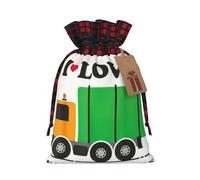 Yiyilong Sac cadeau avec cordon de serrage et inscription « I Love Garbage Trucks » pour cadeaux de Noël.