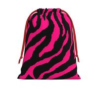 Yiyilong Sac cadeau de Noël en velours ultra doux avec cordon de serrage, imprimé zèbre, tigre, léopard, rose, sac cadeau multifonction.