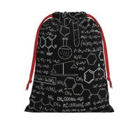 Yiyilong Tissu velours ultra doux, cordon de serrage, science abstraite, chimie, illustration, impression 3D, sac cadeau de Noël, sacs cadeaux polyvalents.