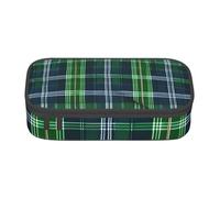 Yiyilong Trousse de rangement à motif tartan écossais de grande capacité pour fournitures de bureau, cosmétiques, articles de toilette, Noir, Talla única, Art déco