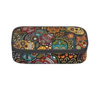 Yiyilong Trousse de rangement de grande capacité avec motif crânes et sucre pour fournitures de bureau, cosmétiques, articles de toilette, Noir, Talla única, Art déco