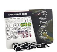 YIYILU Calendrier 2025 Grand Format Mural - 24 Grands Prix sur 5 Continents, 18cm x 14cm Circuits Classiques et Nouveaux, 6 Sprints, événements spéciaux pour Le 75e Anniversaire de la f1