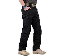 YIYINGSI Pantalon Tactique Imperméable pour Hommes - Pantalon Militaire Multi-Poches Ripstop, Pantalon Cargo Résistant À l'usure 5XL pour Hommes, Pantalon De Combat Swat, Noir, XL