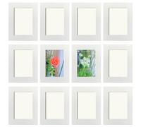 YIYINOE Cadre Photo 10 x 15 cm,Lot de 12 Cadre pour Collage Photos Décoration Mural,Cadres en Carton,Livré Avec un Film Plastique Transparent,Blanc,Installation Autocollante,Aans Clous Nécessaires