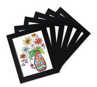 YIYINOE Cadre Photo 20 x 25 cm,Lot de 6 Cadre Photos pour Collage Photo Décoration Mural,Cadres en Carton,Livré Avec un Film Plastique Transparent,Noir,Installation Autocollante,Aans Clous Nécessaires