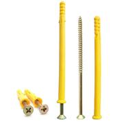 YIYINOE Chevilles et Vis Complexe - Ensemble de Fixation Inclus 48 Vis M4 x 100 & 48 Chevilles Plastique PP M6 x 100 pour Parpaings Creux,Brique Creuse,Placo et Plus
