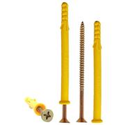 YIYINOE Chevilles et Vis Complexe - Ensemble de Fixation Inclus 62 Vis M4 x 80 & 62 Chevilles Plastique PP M6 x 80 pour Parpaings Creux,Brique Creuse,Placo et Plus