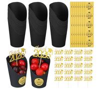 Yiyiring Lot de 50 autocollants jetables pour fête de remise de diplôme 2026, 414 ml, autocollants de félicitations et de remise de diplôme pour collège lycée, félicitations, remise de diplôme (or