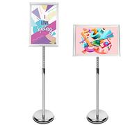YIYO Support pour affiche A3 à poser au sol avec cadre encliquetable en aluminium, affichage de menu, avis pour mariage/activités professionnelles (argent, A3)