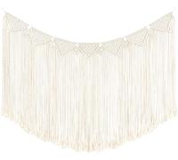 YIYOHON Tapisserie murale tissée en macramé bohème beige Décoration d'intérieur pour chambre à coucher, salon, chambre d'enfant, dortoir, appartement (beige, 120 x 75 cm)